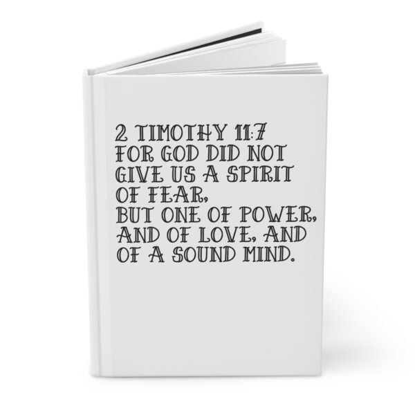 Hardcover Journal "For God Did Not Give Us A Spirit Of Fear 2 Timothy 11:7" (White) - Image 3