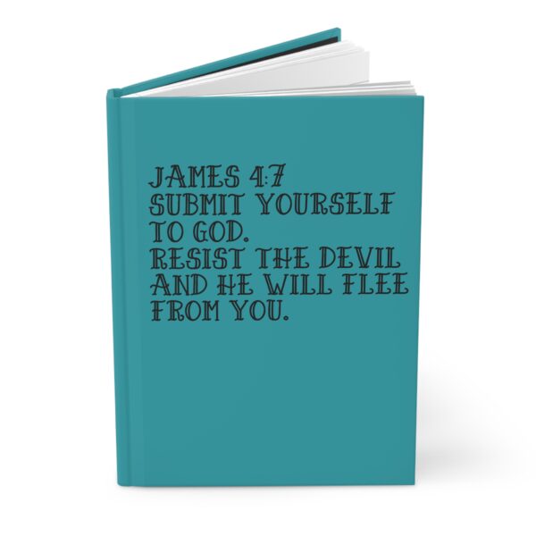 Hardcover Journal "Resist The Devil And He Will Flee From You James 4:7" (Turquoise) - Image 3