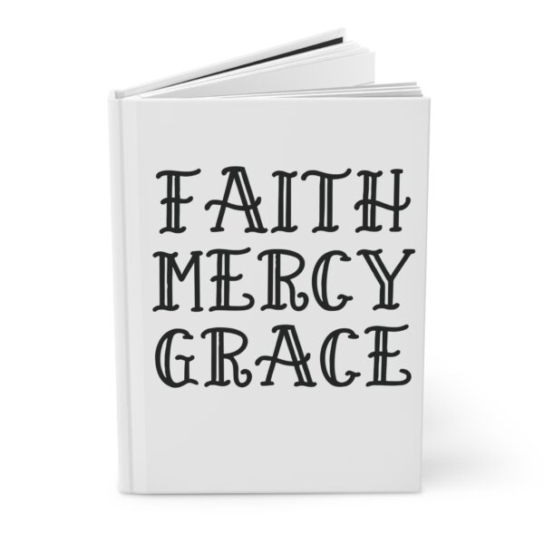 Hardcover Journal "Faith Mercy Grace" (White) - Image 3