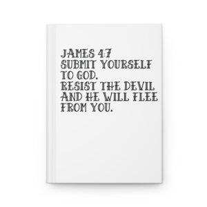 Hardcover Journal "Resist The Devil And He Will Flee From You James 4:7" (White)