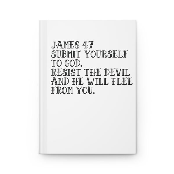 Hardcover Journal "Resist The Devil And He Will Flee From You James 4:7" (White)