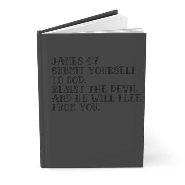 Hardcover Journal "Resist The Devil And He Will Flee From You James 4:7" (Grey) - Image 3