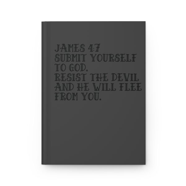 Hardcover Journal "Resist The Devil And He Will Flee From You James 4:7" (Grey)