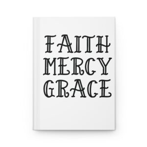 Hardcover Journal "Faith Mercy Grace" (White)