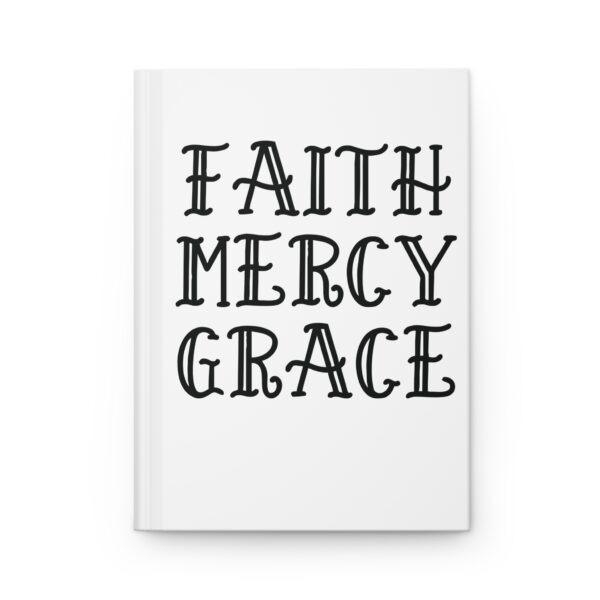 Hardcover Journal "Faith Mercy Grace" (White)