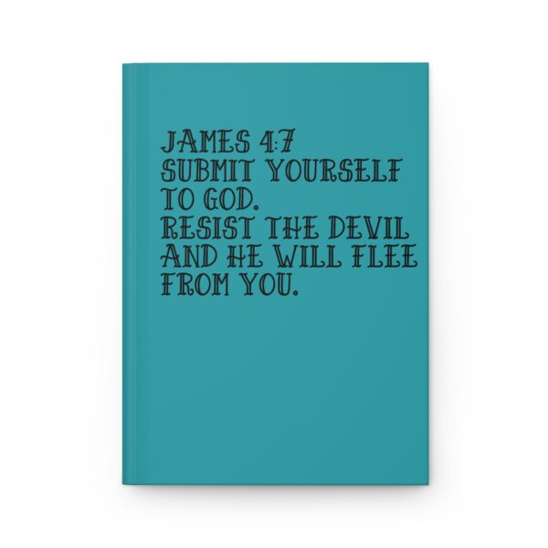 Hardcover Journal "Resist The Devil And He Will Flee From You James 4:7" (Turquoise)