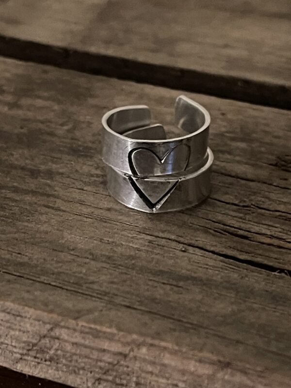 Stamped Ring "Heart" (Stacked)