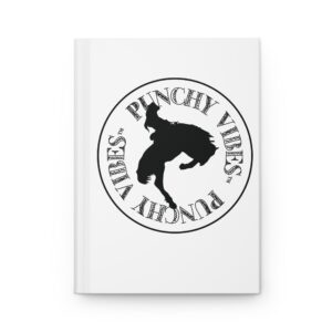 Hardcover Journal "Punchy Vibes™ Logo" (White)