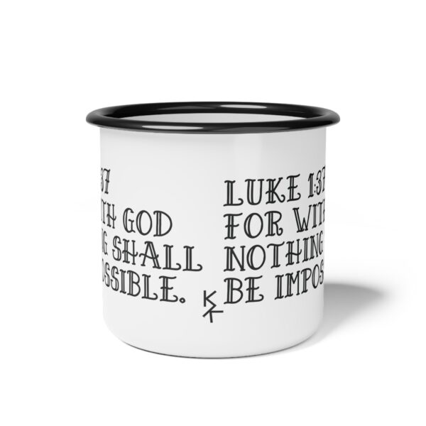 Camping Mug "For With God Nothing Shall Be Impossible Luke 1:37" - Image 2
